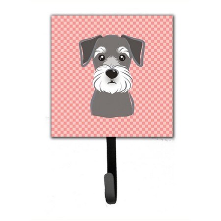 Jensendistributionservices Checkerboard Pink Schnauzer Leash & Key Holder MI1718233